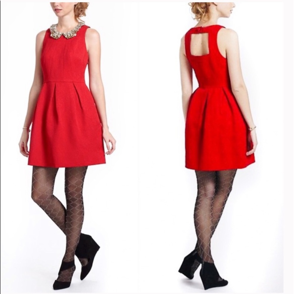Anthropologie Moulinette Soeurs Red Dress Size 12